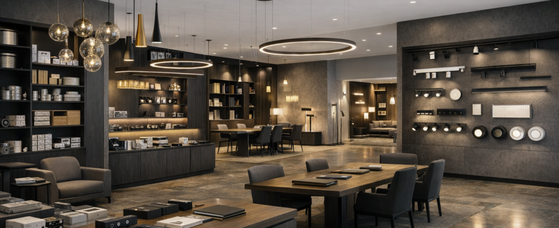 Premium lighting showroom and sourcing environment