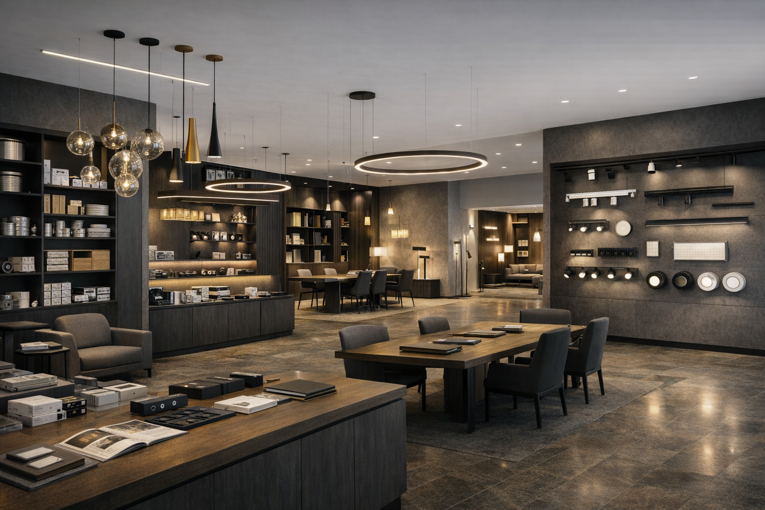 Premium showroom representing LIGHTING sourcing and distribution capability