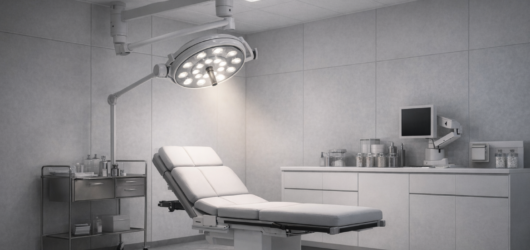Medical examination room with professional lighting